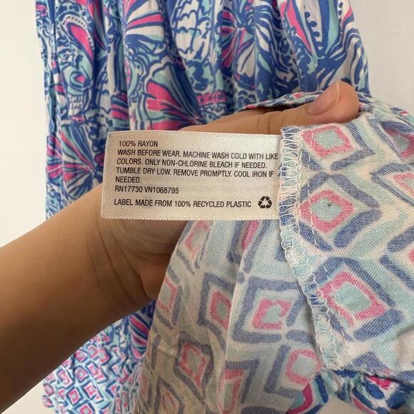 Lily Pulitzer Girls Target Collab Colorful Shell Tiered Maxi Dress Size: Small - Picture 4 of 7